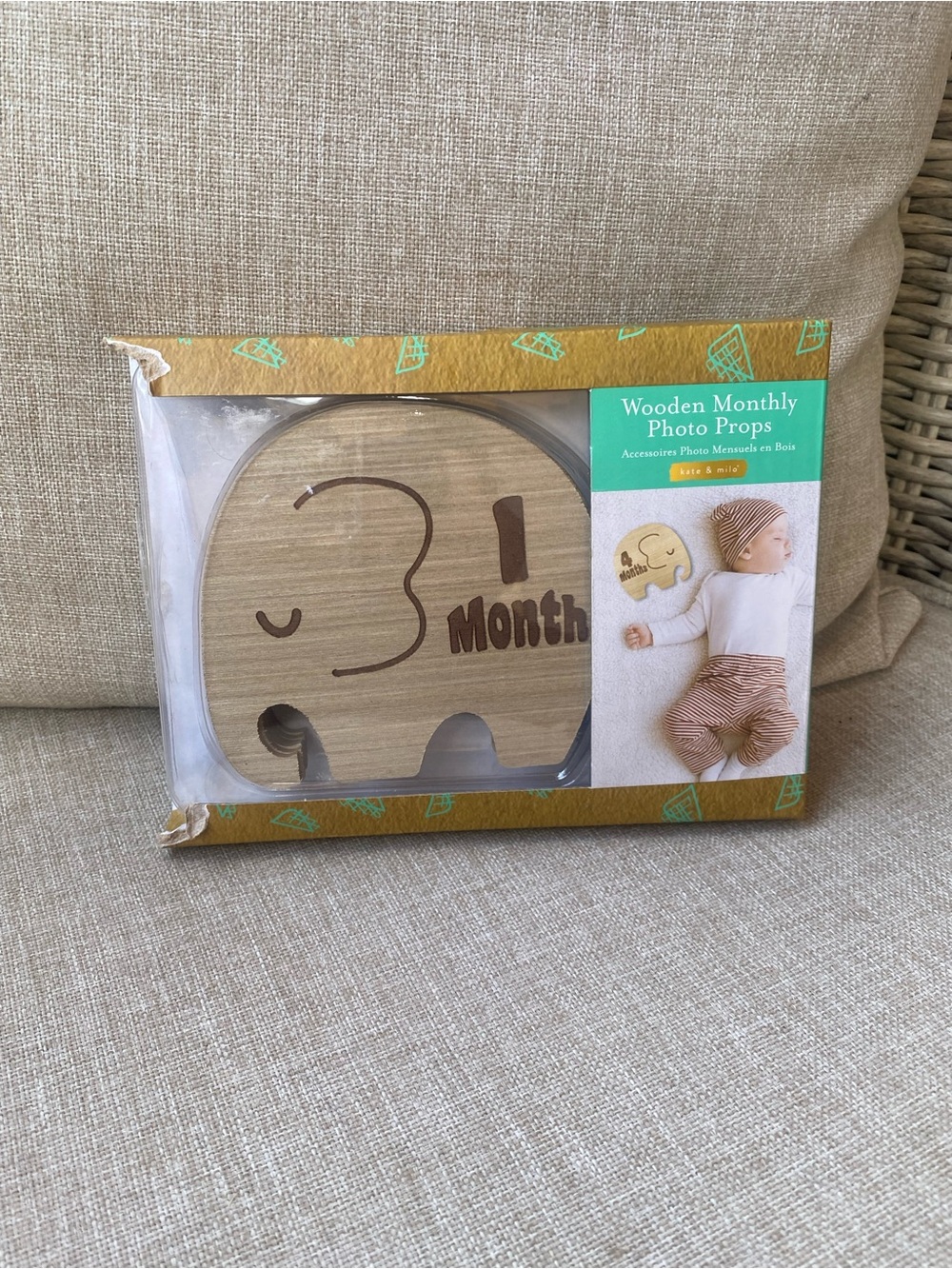 Elephant Baby Wooden Monthly